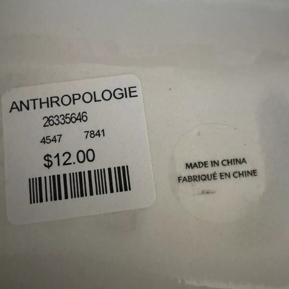 NWT Anthropologie Ceramic Trinket Dish/Soap Dish with Black Floral Stems - Picture 4 of 5